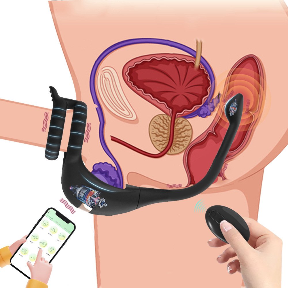 APP Remote Control Double Ring Silicone Butt Plug - Image 4