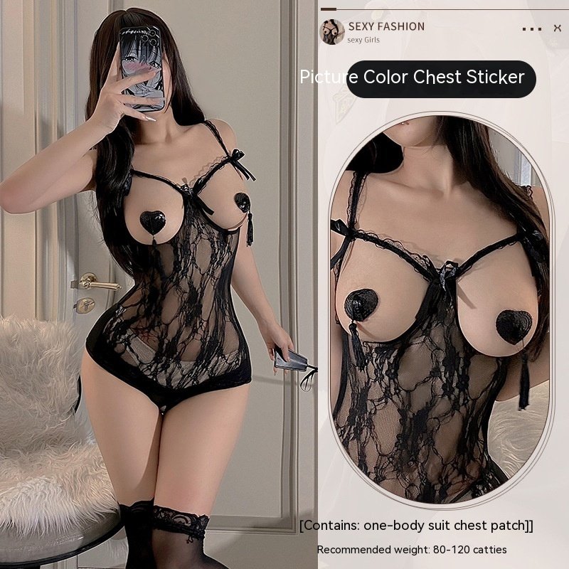 Sexy Lingerie Women's Breast Leakage Jumpsuit Hot Temptation Uniform Passion Bed Flirting Suit - Image 2