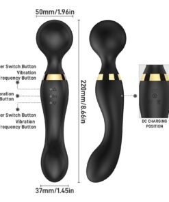 Alternative view of USB Rechargeable Massager Wand Vibrating Magic Massage Full Body Therapy Double Head